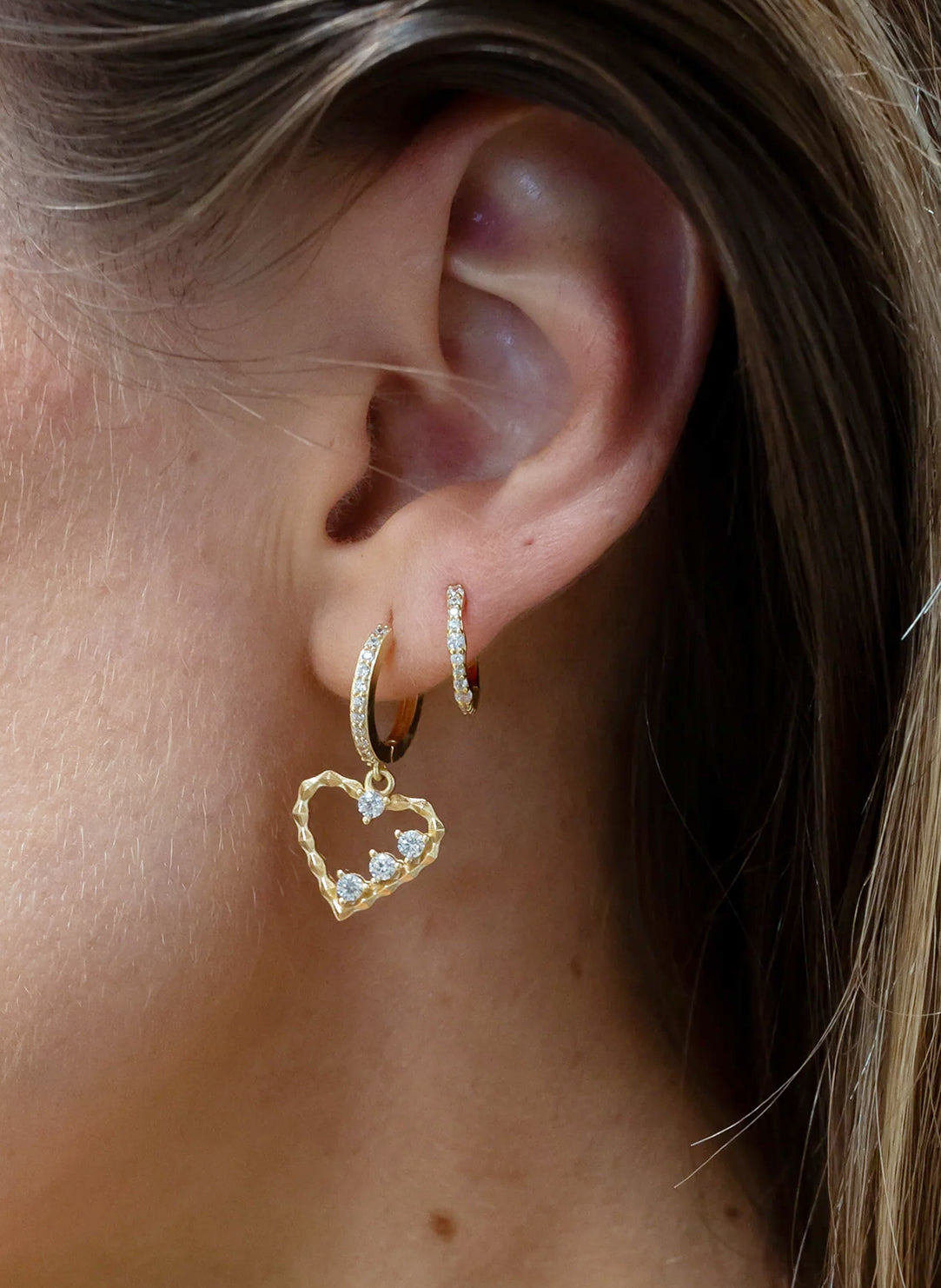 Devotion Gold Heart Huggie Earring