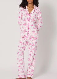Jet Setter White Long Pajama Set