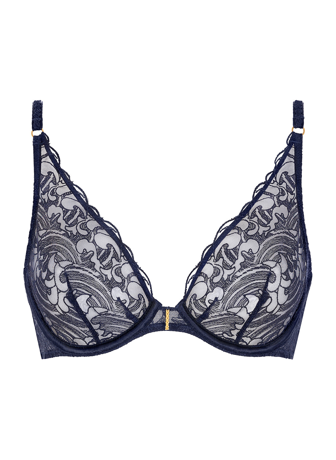 Satin Memories Deep Sea Triangle Plunge Bra