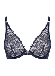 Satin Memories Deep Sea Triangle Plunge Bra