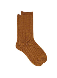 Spacey Rust Ribbed Socks