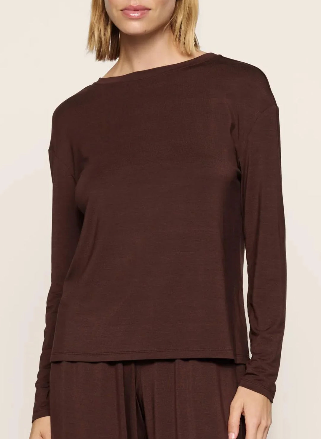 Gisele Separates Chocolate Lounge Top