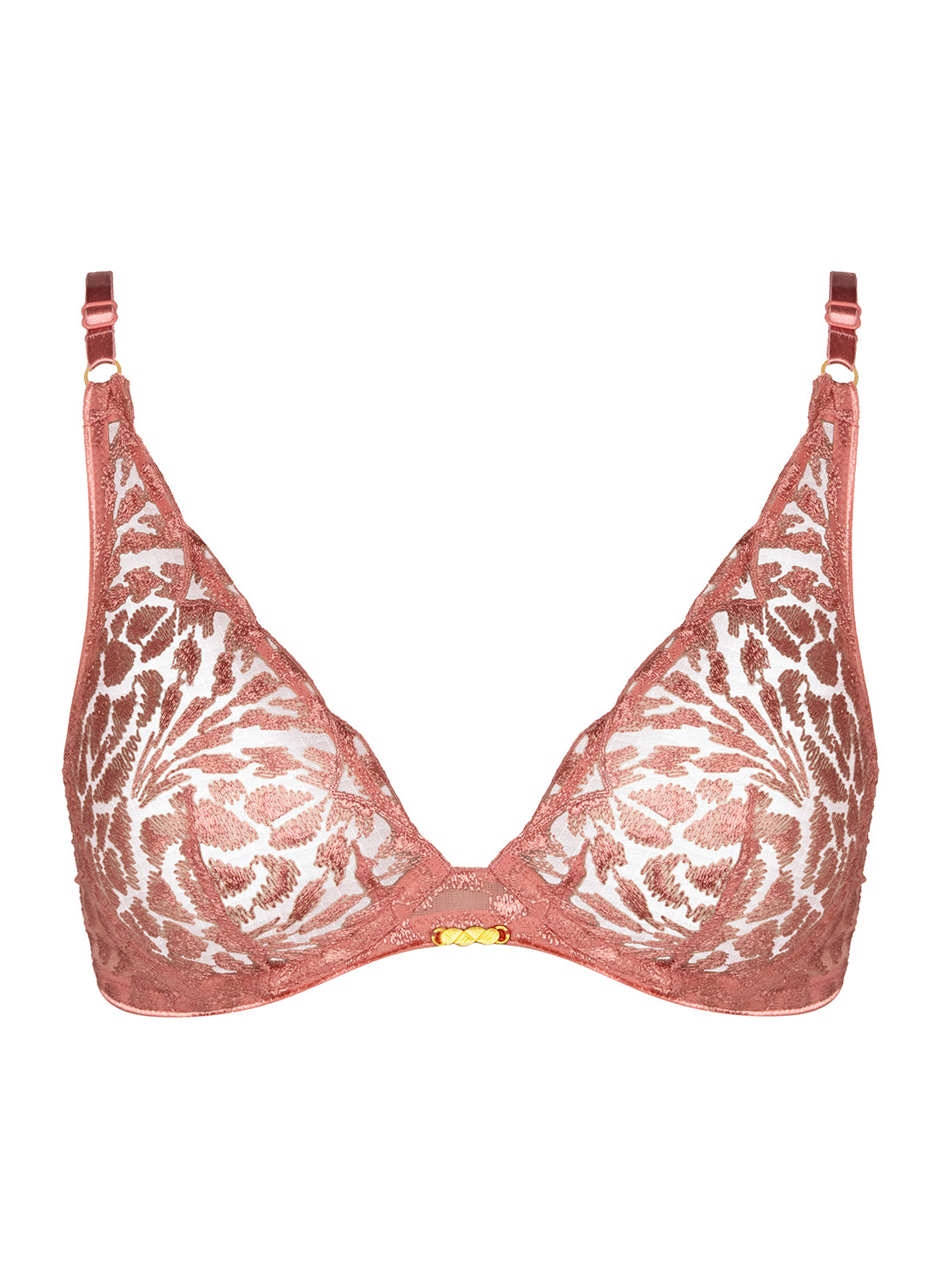 Crazy In Love Warm Pink Triangle Plunge Bra