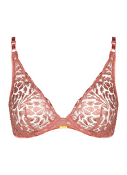 Crazy In Love Warm Pink Triangle Plunge Bra