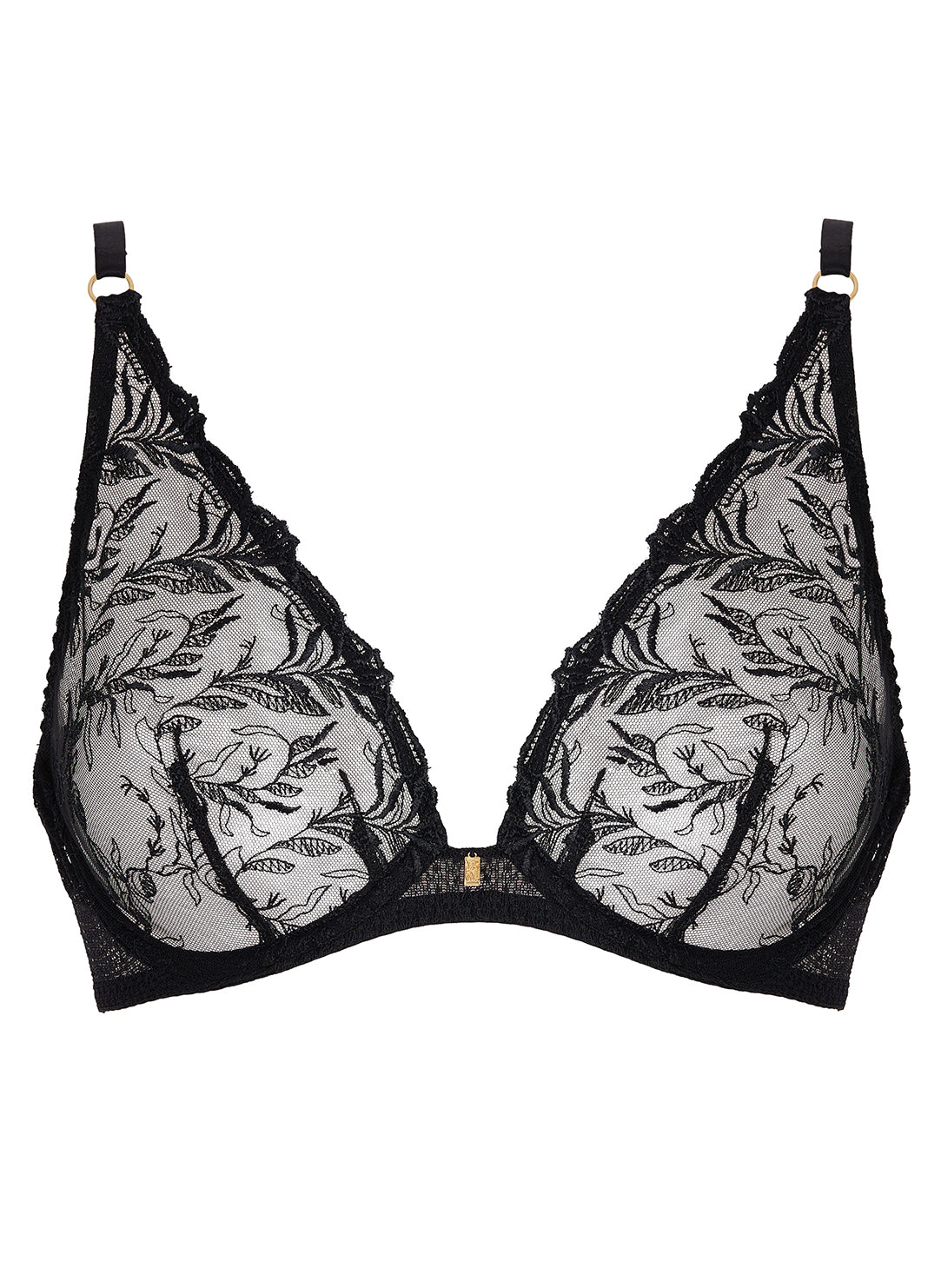 Hidden Treasure Black Triangle Plunge Bra