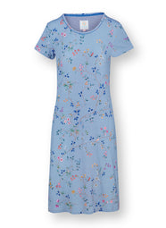 Delhi Dreams Blue Daniela Short Sleeve Night Dress