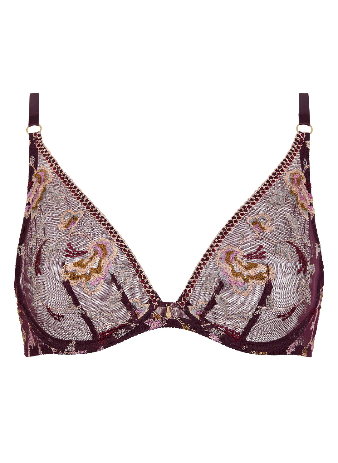 Midnight Opera Secret Purple Triangle Plunge Bra