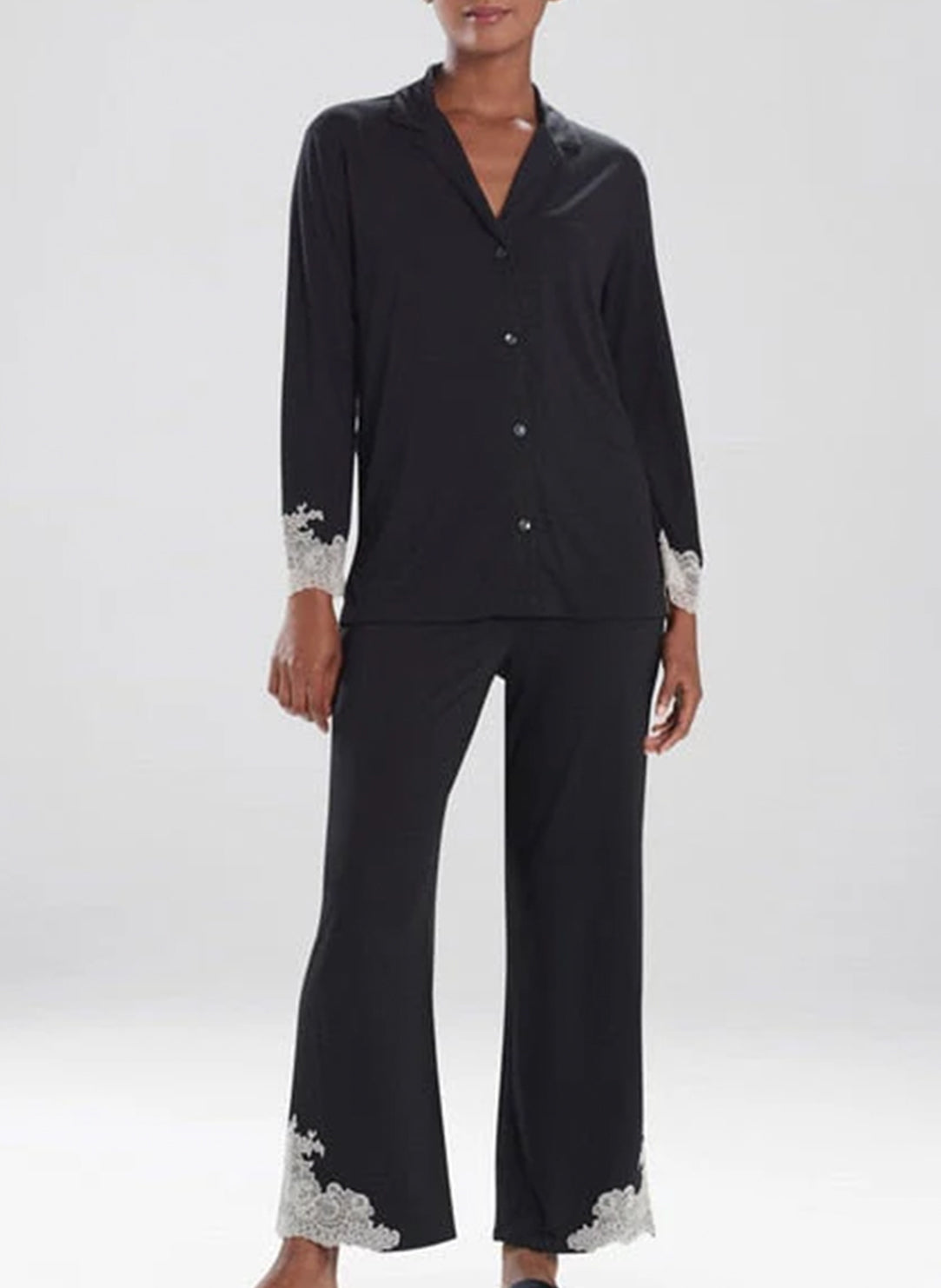 Shangri La Black L/S Notch Pajama Set