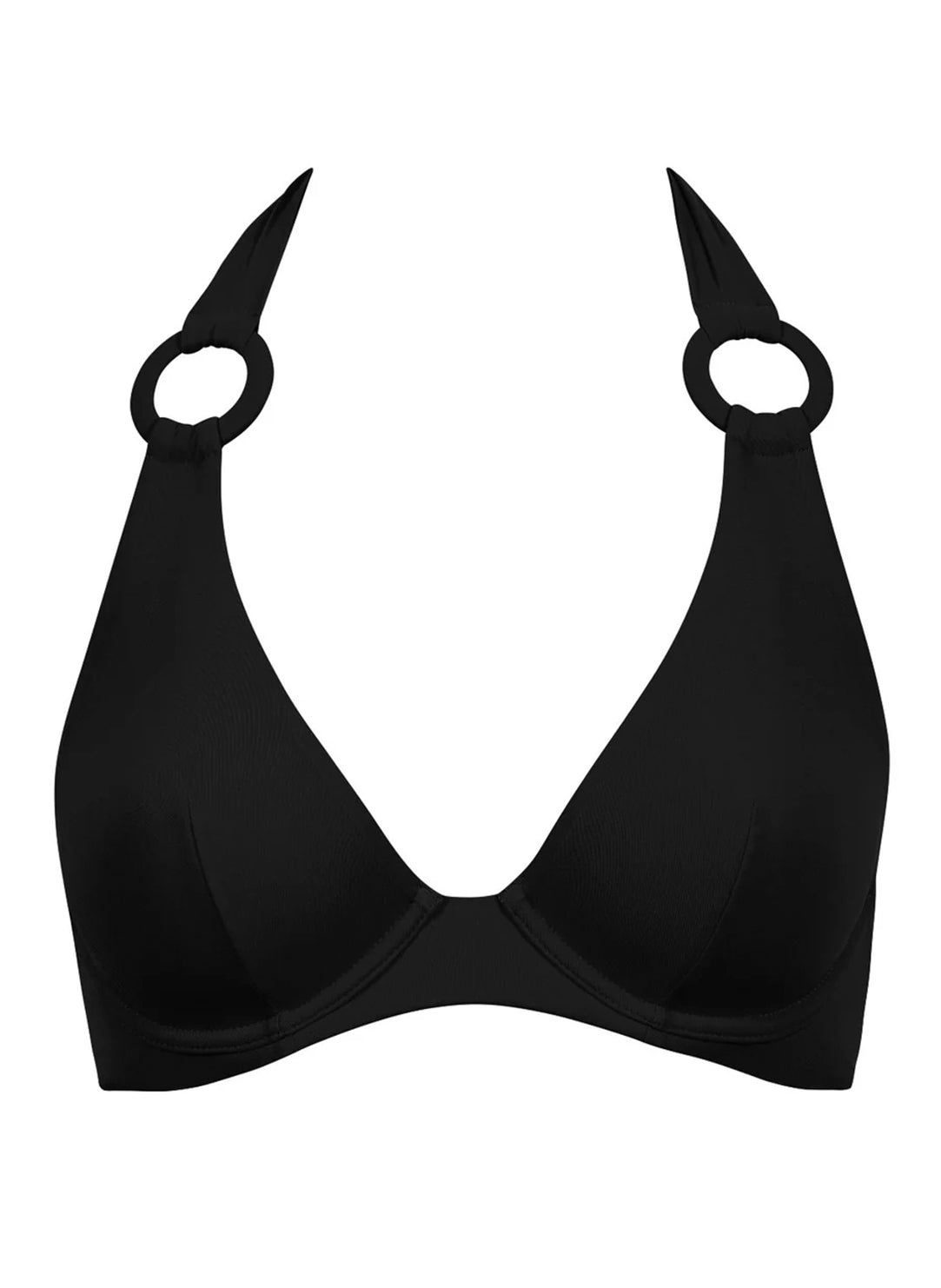 Summer Essence Black Swim Halter Triangle Top