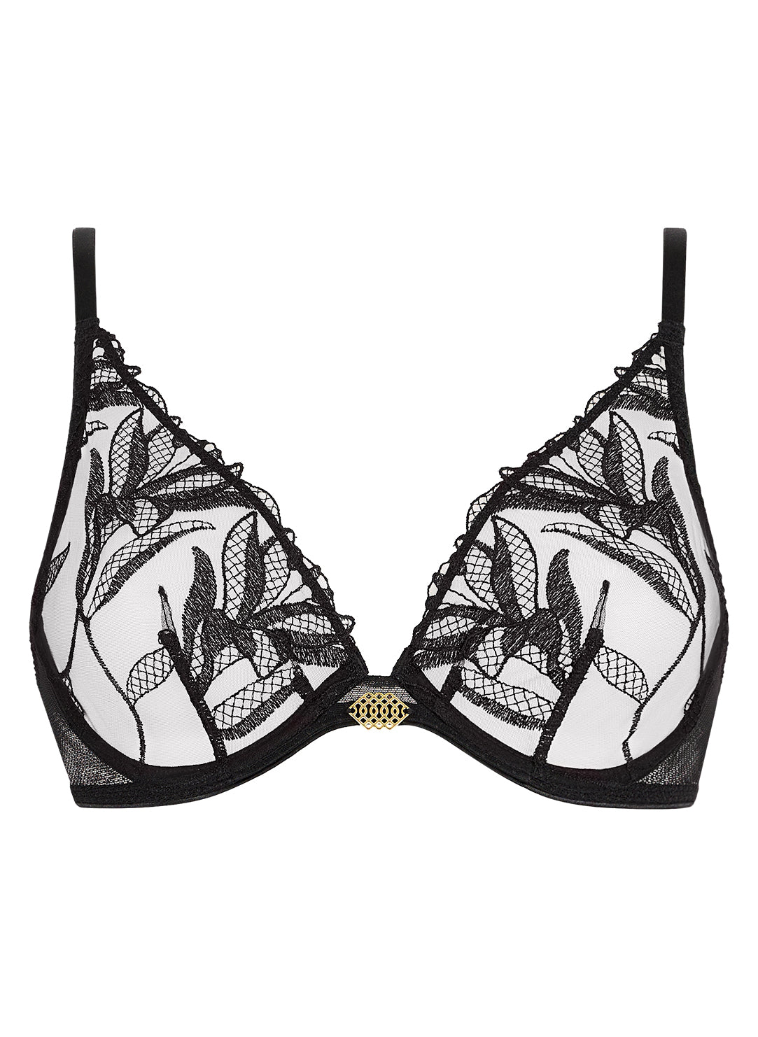 Sweet Euphoria Black Triangle Plunge Bra