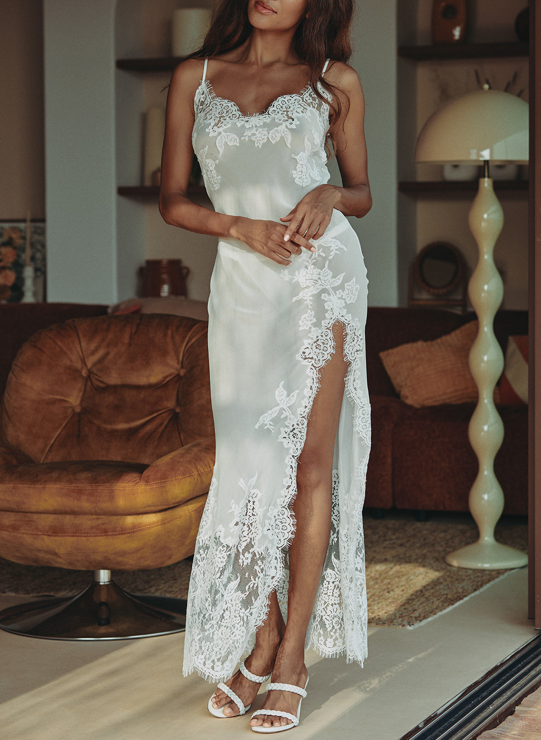 Calista Mousseline Naturel Gown