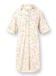 Little Delhi Offwhite Dewi Short Sleeve Night Dress