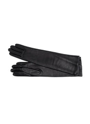 Leather Black Opera Length Gloves