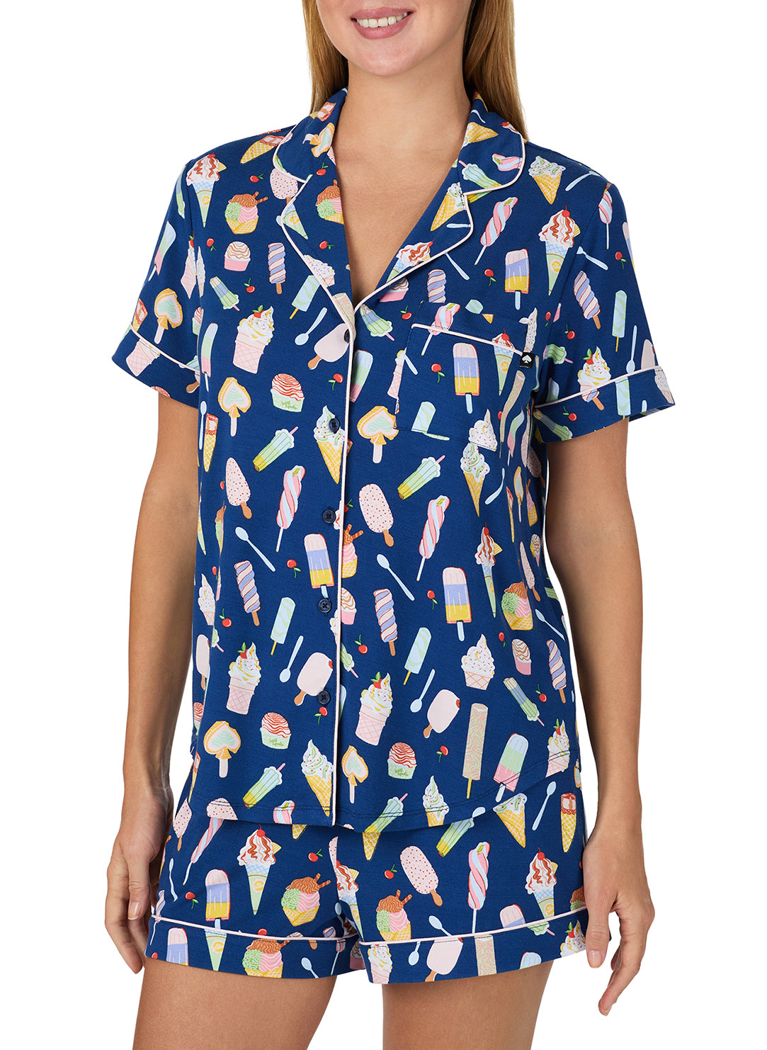 Icy Treats Navy Short Pajama Set