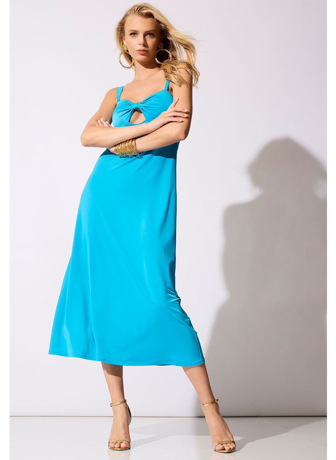 Solid Jersey Wave Blue Maxi Dress Swim Cover