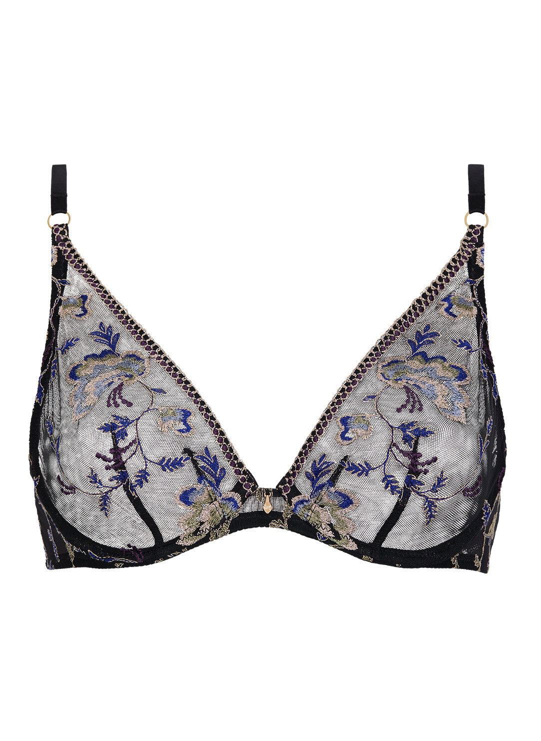Midnight Opera Persian Blue Triangle Plunge Bra