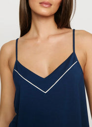 Gisele Navy/Ivory V-Neck Cami Pant Set