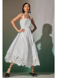 Kumo Embroidery White Applique Sundress