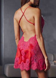 Brooke Red/Magenta Open Back Chemise