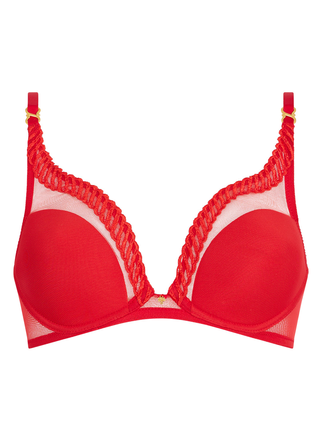 Sheer Emotion Diva Red Triangle Plunge Bra