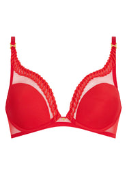 Sheer Emotion Diva Red Triangle Plunge Bra