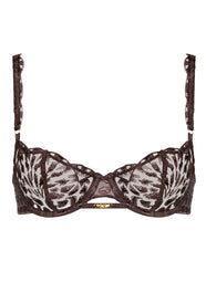 Crazy In Love Satin Brown Demi Cup Bra