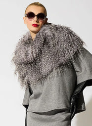 Ostrich Plume Grey Snood