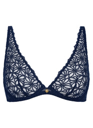 Secret Memories Deep Blue Triangle Plunge Bra