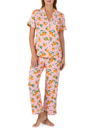 Squeeze of the Day Pink Short Sleeved Cropped Pajama Set