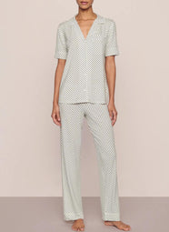 Gisele Printed Tide Dot Short Sleeve Pant PJ Set