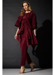 Vegan Luxe Suede Ruby Texture Embroidery Jacket