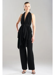 Stretch Crepe Black Neck Wrap