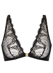 Splendor Of Senses Hypnotic Black Triangle Plunge Bra