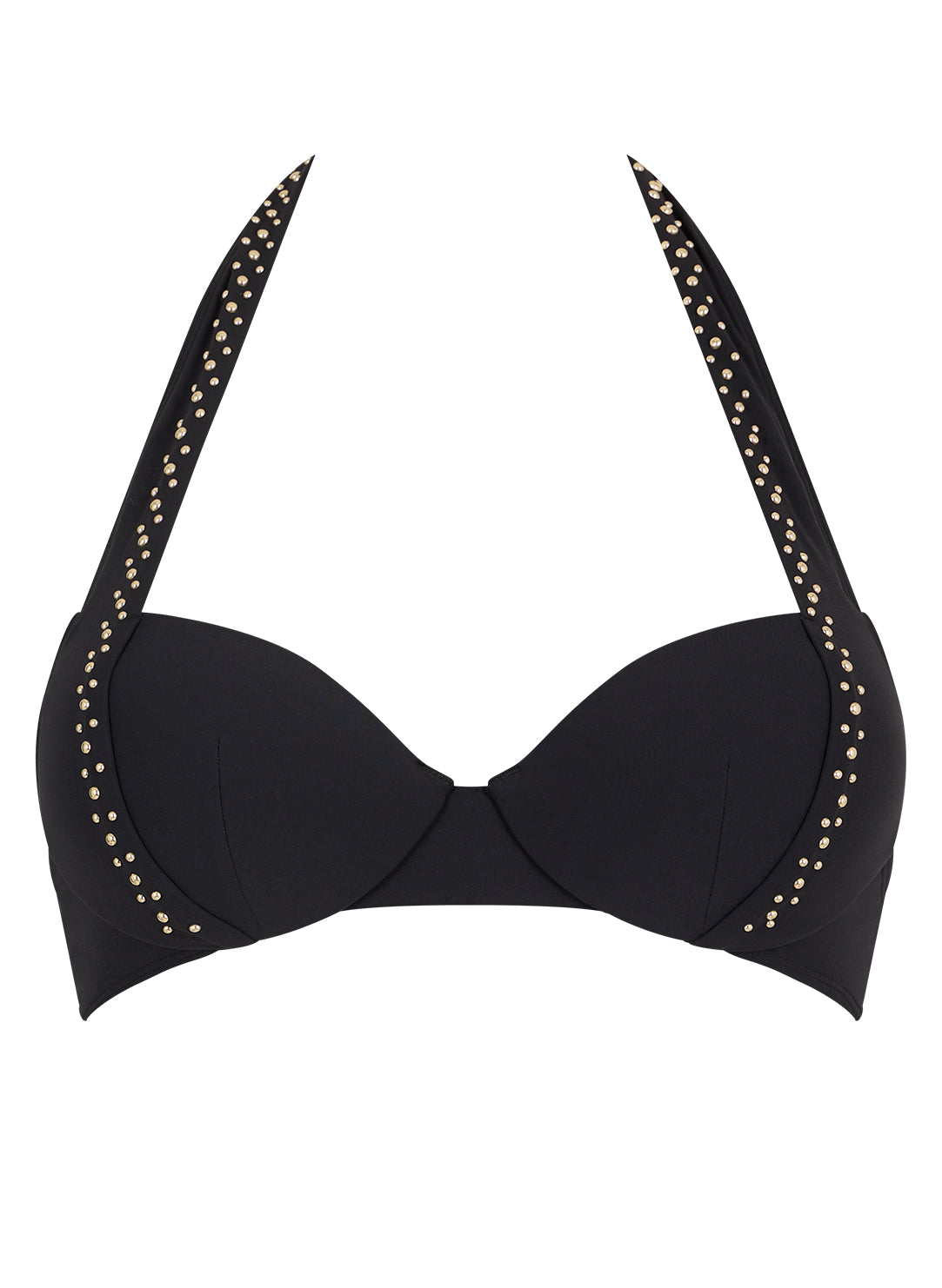 Summer Stars Black Swim Moulded Plunge Top