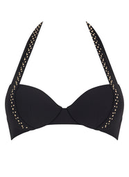 Summer Stars Black Swim Moulded Plunge Top