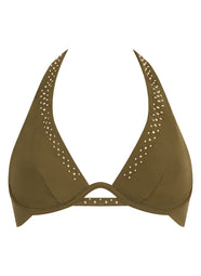 Summer Stars Khaki Swim Single Wired Triangle Top