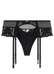 Sweet Euphoria Black Garter Belt Thong