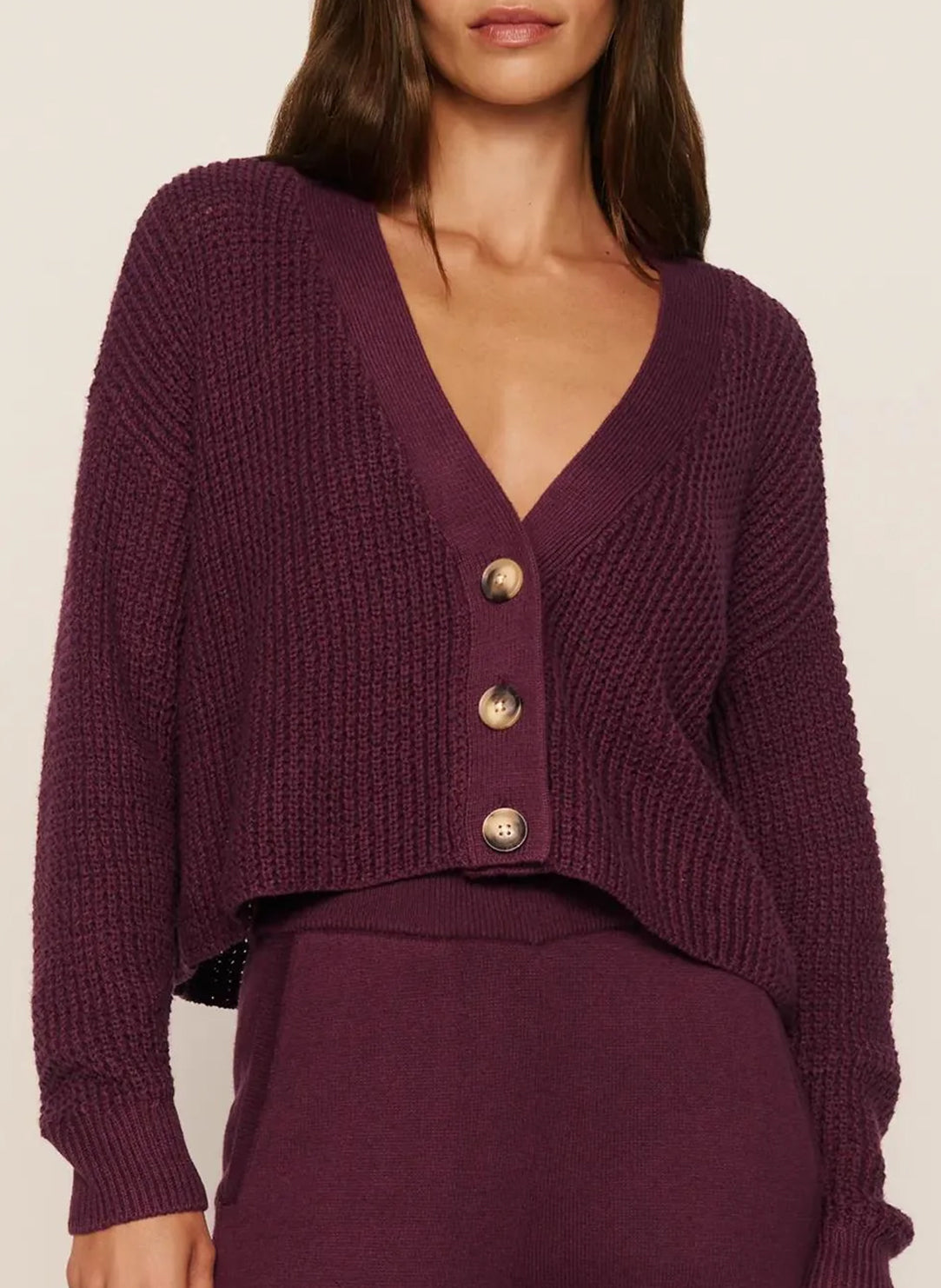 Recycled Sweater Wildberry Cropped Cardigan