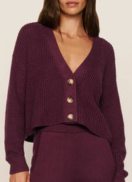 Recycled Sweater Wildberry Cropped Cardigan