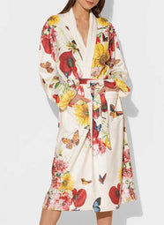 Bouquet Ivory Floral Long Robe