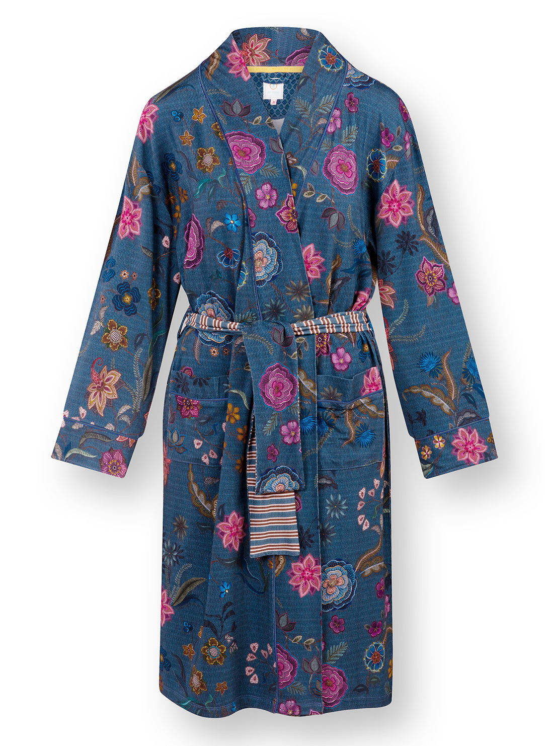 Coco Flower Blue Nisha Kimono Short Robe