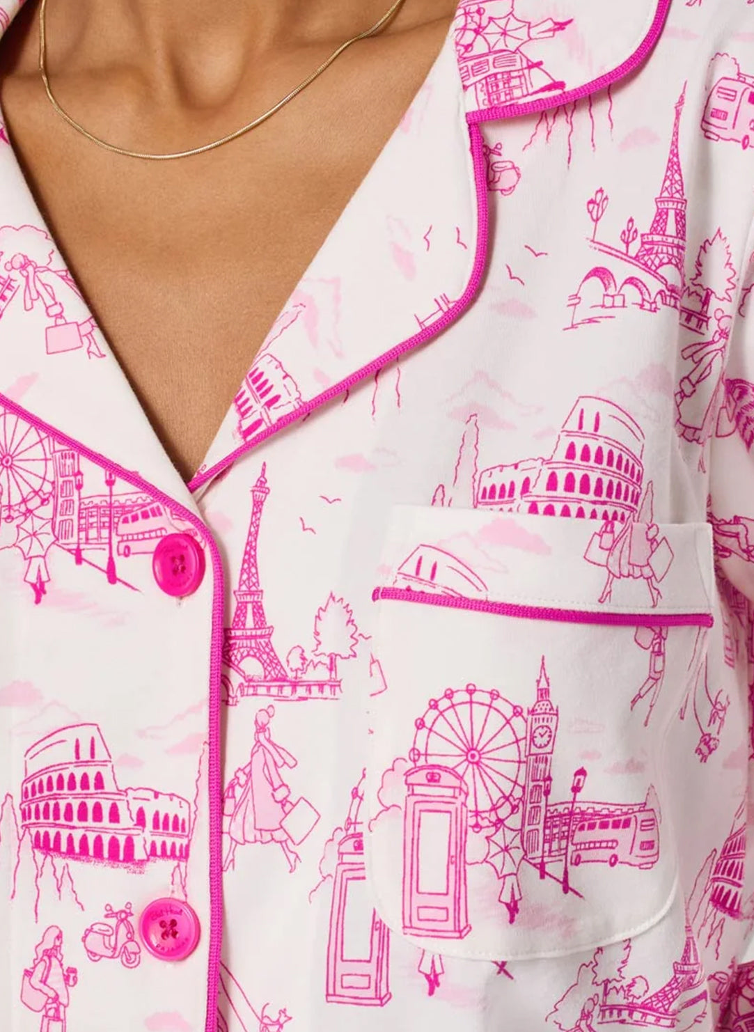 Jet Setter White Short Pajama Set