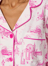 Jet Setter White Short Pajama Set