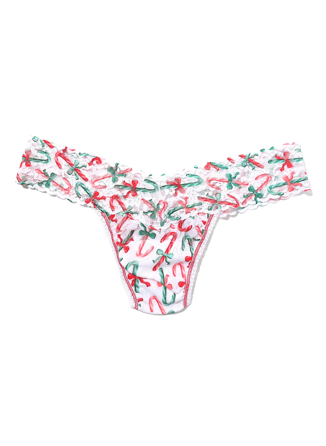 Signature Lace Candy Cane Delight Printed Low Rise Thong