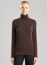 Layering Jersey Dark Chestnut Turtleneck