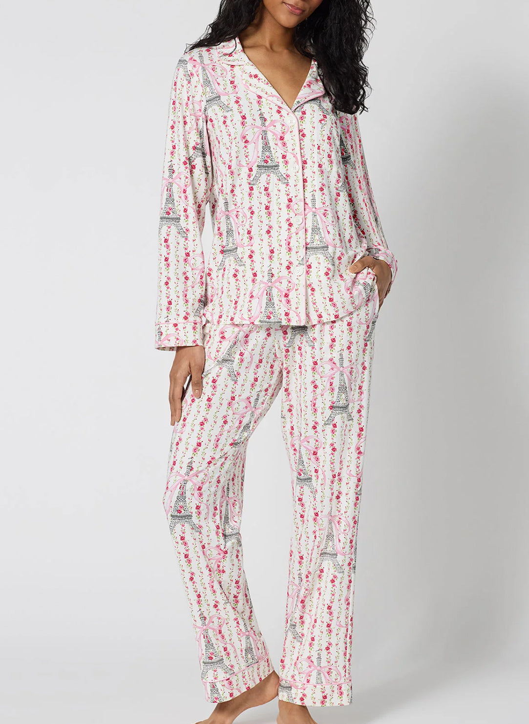 Fleur de la Tour White L/S Classic PJ Set
