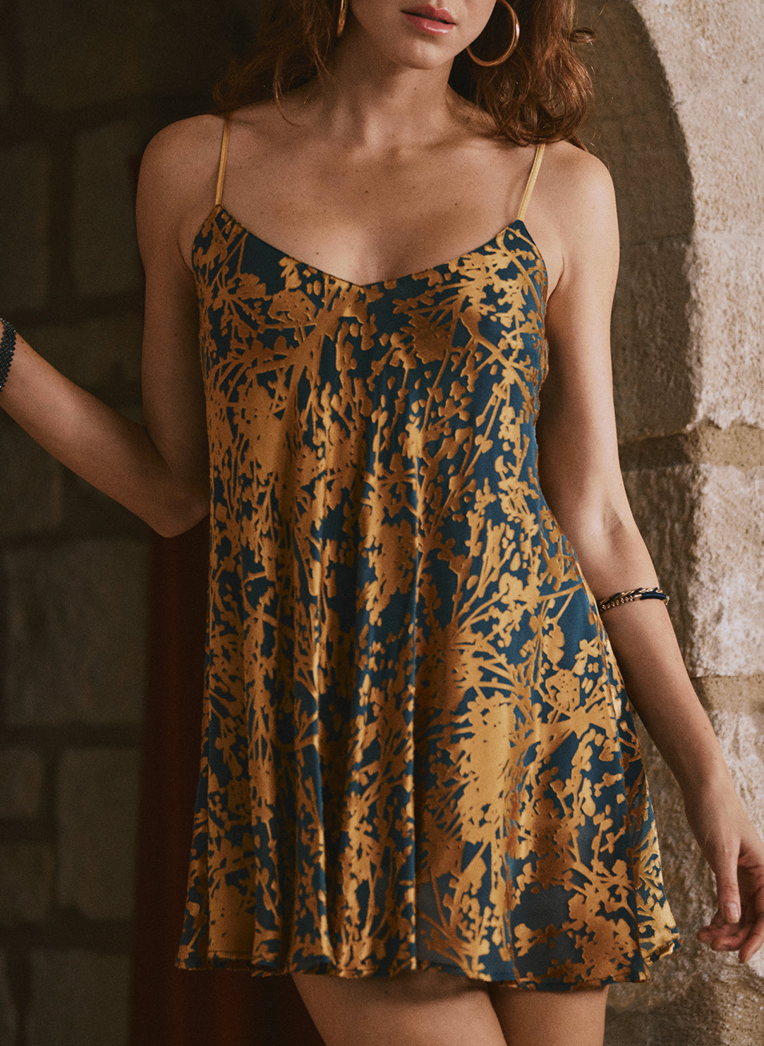 Dahlia Mousseline Dore Print Burnout Chemise