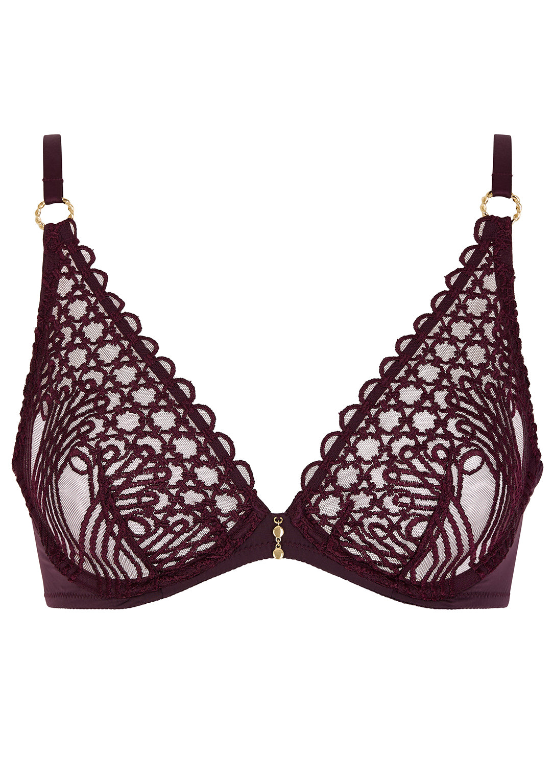Eloge Du Desir Deep Berry Triangle Plunge Bra
