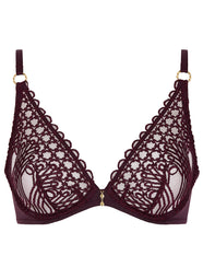 Eloge Du Desir Deep Berry Triangle Plunge Bra