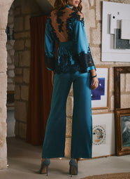 Desiree Satin Ocean/Nuit Pajama Set